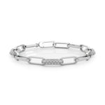 Diamond Paper Clip Link Bracelet