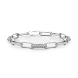 Diamond Paper Clip Link Bracelet