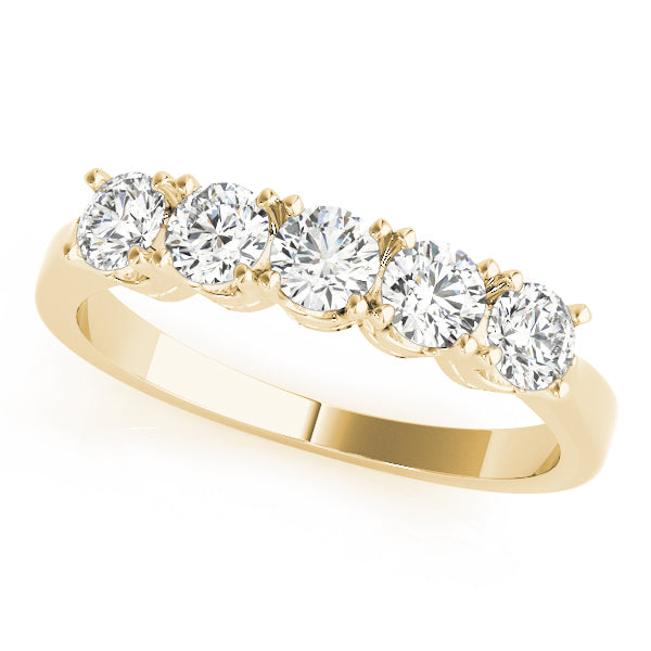 14K Yellow Gold 5-Stone Diamond Wedding Ring