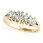 14K Yellow Gold Marquise Diamond Wedding Ring
