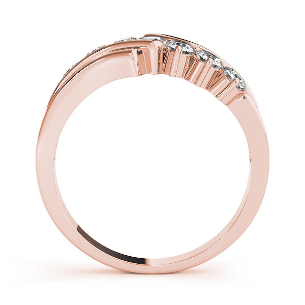18K Rose Gold Round Diamond Wedding Ring