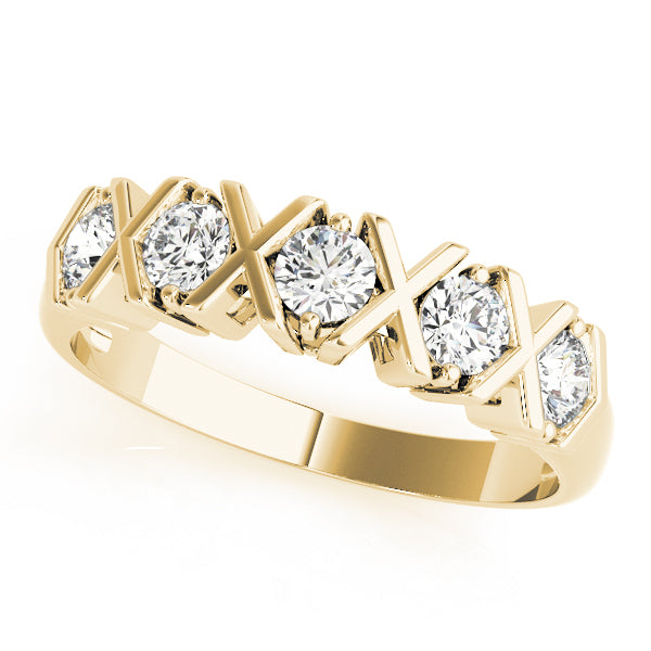 14K Yellow Gold 5-Stone Diamond Wedding Ring