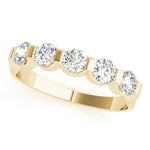 18K Yellow Gold 5-Diamond Wedding Ring