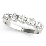 5-Stone Round Diamond Wedding Band