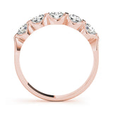 18K Rose Gold 5-Stone Diamond Wedding Ring