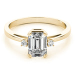 14K Yellow Gold Emerald Diamond Fashion Ring