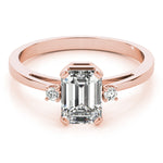 Rose Gold Emerald Diamond Fashion Ring