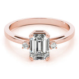 Rose Gold Emerald Diamond Fashion Ring