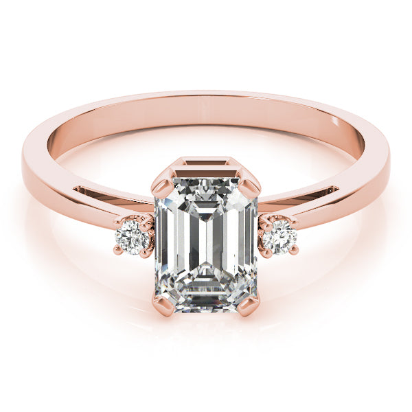 Rose Gold Emerald Diamond Fashion Ring