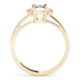 14K Yellow Gold Emerald Diamond Fashion Ring