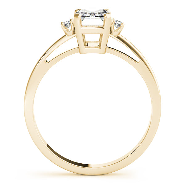 14K Yellow Gold Emerald Diamond Fashion Ring