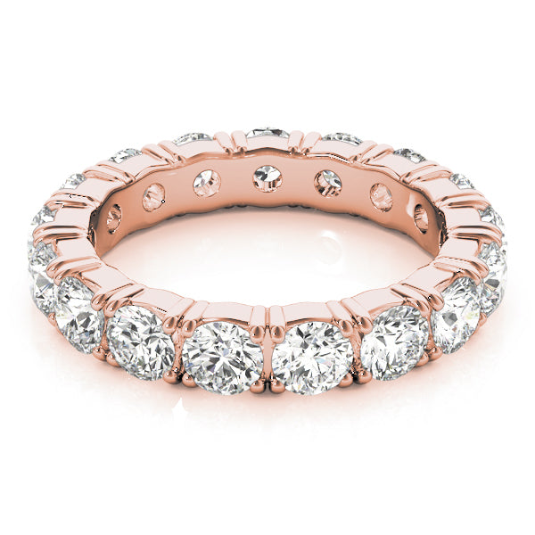 14K Rose Gold Round Diamond Wedding Ring