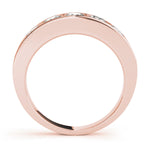 14K Rose Gold Multi-Stone Diamond Wedding Band