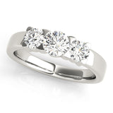 Round Diamond Three Stone Engagement Ring