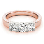 14K Rose Gold 1 CT Diamond Three-Stone Engagement Ring