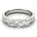 Round Diamond Three Stone Engagement Ring