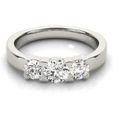 Round Diamond Three Stone Engagement Ring