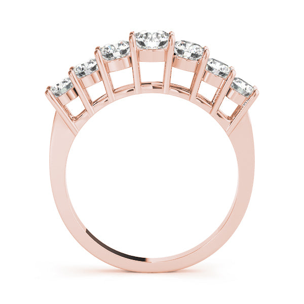 14K Rose Gold Diamond Wedding Band - 1 CTW