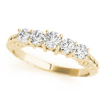 14K Yellow Gold Round Diamond Wedding Ring