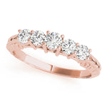 18K Rose Gold Round Diamond Wedding Ring
