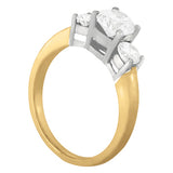 1 CT Round Diamond Three Stone Engagement Ring