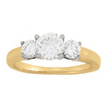 1 CT Round Diamond Three Stone Engagement Ring