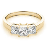 14K Yellow Gold Square Diamond Engagement Ring