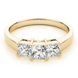 14K Yellow Gold Square Diamond Engagement Ring