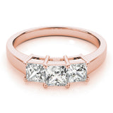 Rose Gold 1.12 CT Square Diamond Engagement Ring