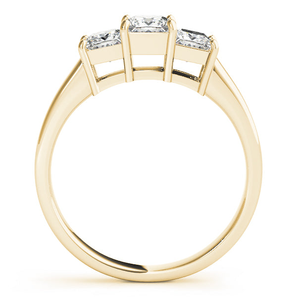 14K Yellow Gold Square Diamond Engagement Ring