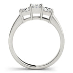 Square Diamond Three Stone Engagement Ring