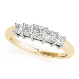 18K Yellow Gold Square Diamond Wedding Ring