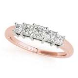 18K Rose Gold Square Diamond Wedding Ring