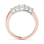 18K Rose Gold Square Diamond Wedding Ring