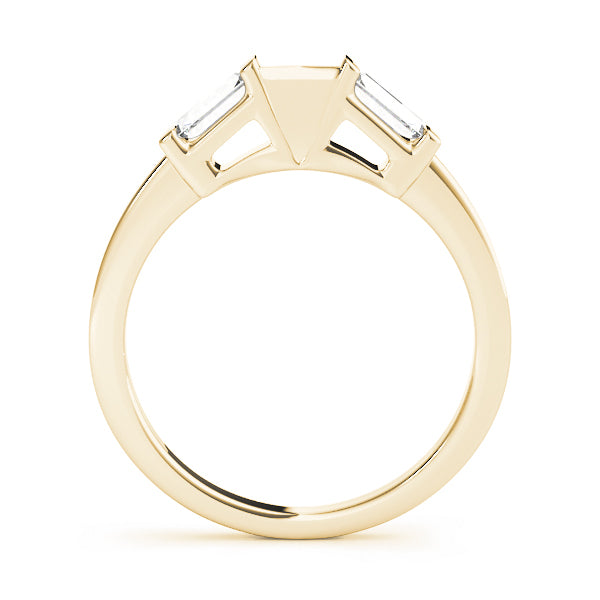 18K Yellow Gold Diamond Wedding Band, Baguette Cut