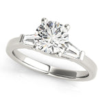 Round Diamond Engagement Ring with Baguettes