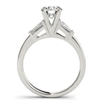 0.75 CT Round Diamond Ring with Baguette Accents