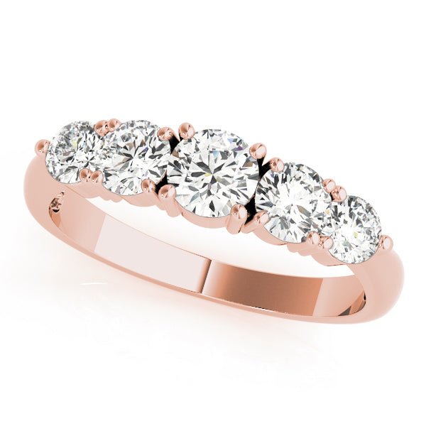 14K Rose Gold Round Diamond Wedding Ring
