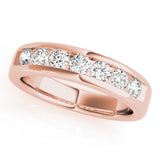 18K Rose Gold 7-Stone Diamond Wedding Ring