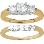 1 CT Round Diamond Three Stone Engagement Ring