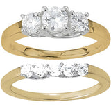 1 CT Round Diamond Three Stone Engagement Ring