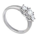 1 CT Round Diamond Three Stone Engagement Ring