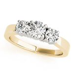 14K Yellow Gold 1 CT Round Diamond Engagement Ring