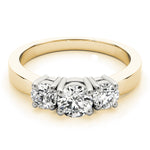14K Yellow Gold 1 CT Round Diamond Engagement Ring