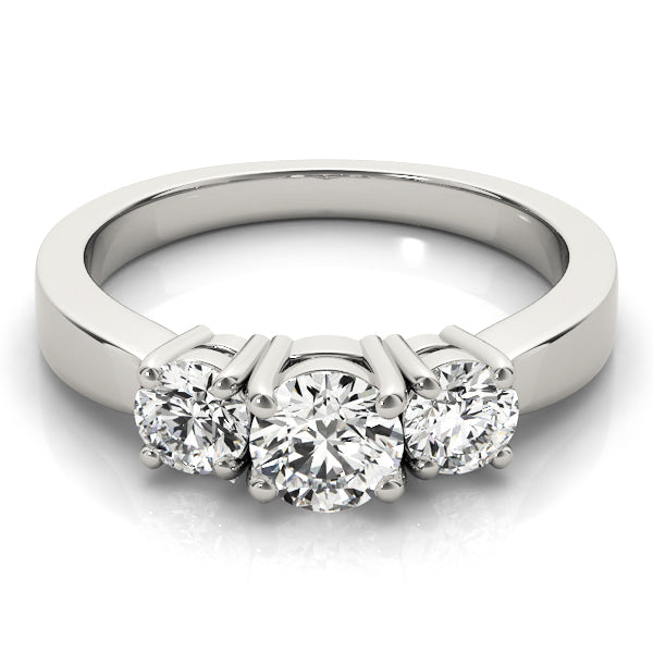 1 CT Round Diamond Three Stone Engagement Ring