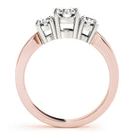18K Rose Gold 1ct Round Diamond Three-Stone Ring