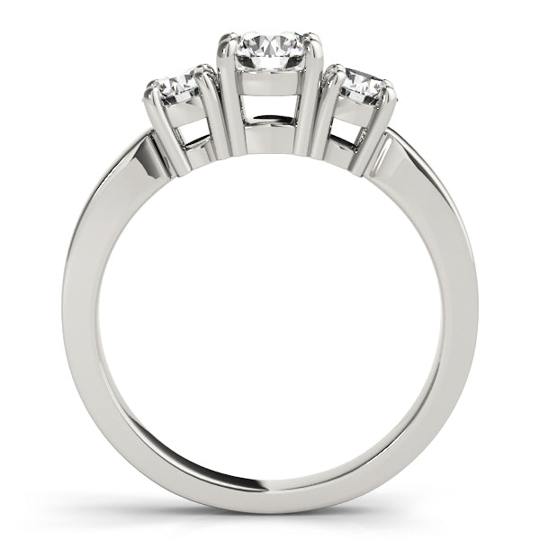 1 CT Round Diamond Three Stone Engagement Ring