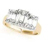 14K Yellow Gold Emerald Diamond Engagement Ring