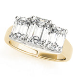 14K Yellow Gold Emerald Diamond Engagement Ring
