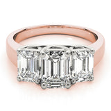 Rose Gold 0.50 ct Emerald Diamond Engagement Ring